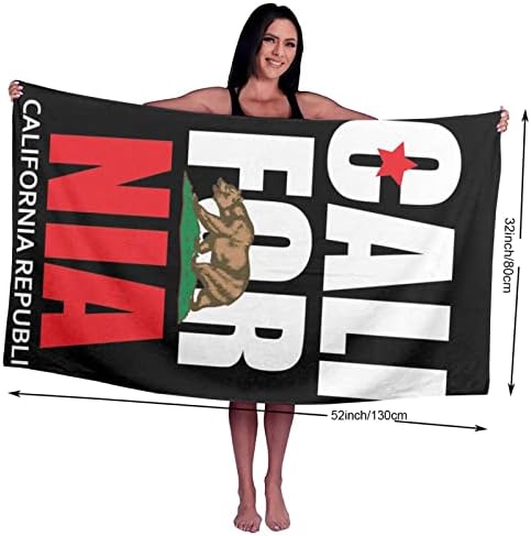 California Republic Flag Beach Towel - Soft Microfiber Packable Unisex