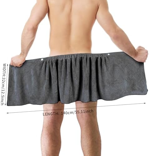YumSur Mens Bath Towel Wrap Short Pants 2PCS