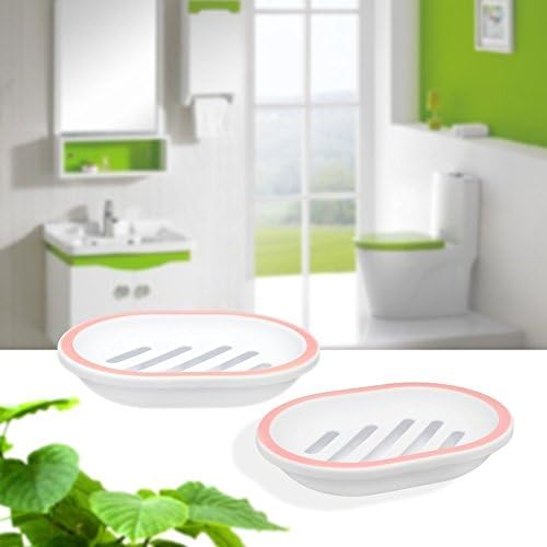 Topsky 2-Pack Soap Dish with Drain and Dry