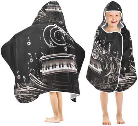 CHIFIGNO Personalized Musical Piano Notes Toddler Baby Bath Towel