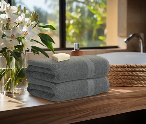 Avalon Towels Pack of 4 Bath Towels 27x54 Inches Grey