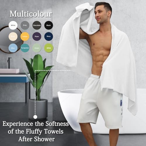 Hailea 4-Pack Extra Large Bath Towels Set 35x70 Inches