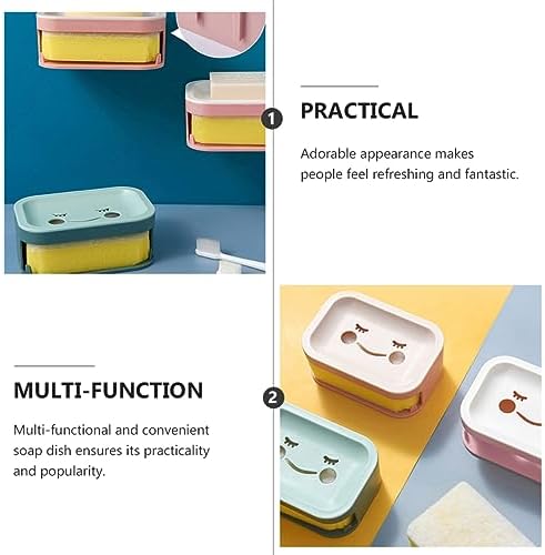 LAPYAPPE Double Layer Wall Mounted Soap Box with Sponge Brush