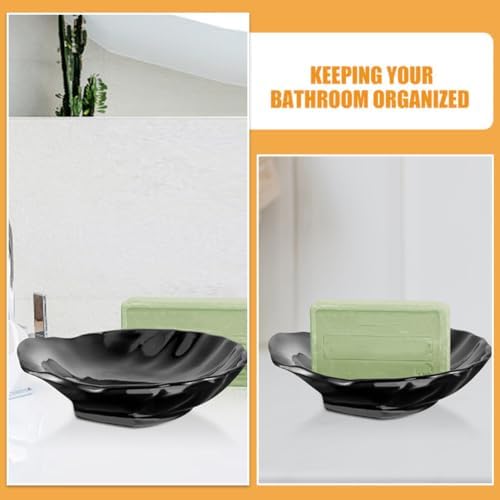 Luxshiny 2pcs Shell Shaped Soap Dish Elegant Holder Non-Slip Reusable Plastic