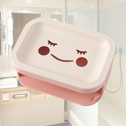 LAPYAPPE Double Layer Wall Mounted Soap Box with Sponge Brush