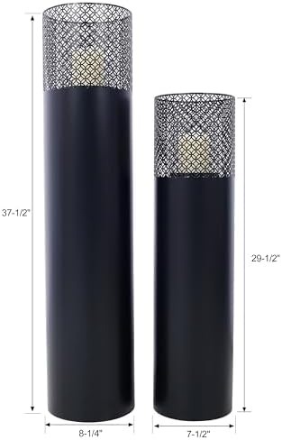 Strawberry Fairy Decorative Lantern Columns Set of 2 Black