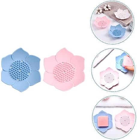 FONDOTIN 2pcs Draining Soap Dish Creative Holders for Shower Bathroom Kitchen