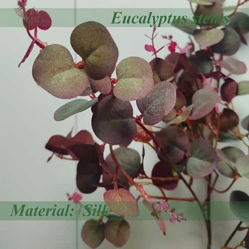 FUNORNAM 3Pcs Artificial Eucalyptus Leaves Stems for Home Decor