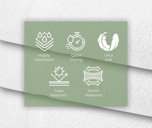 ARC HOME 100 Cotton Bath Towels Pack of 6