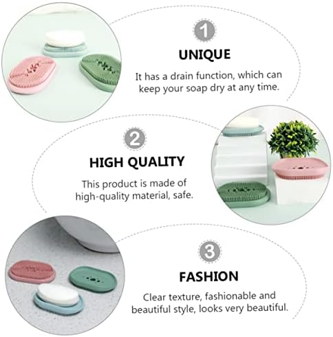 Cabilock Silicone Soap Dish with Drain Bar Holder 1