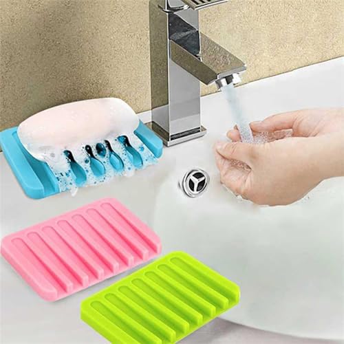 Loyliawa Silicone Soap Dish Quick Self-Draining Anti-Skid Leakproof Bath Holder