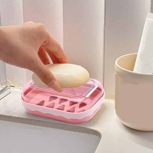 Portable Soap Case with Lid for Travel and Bathroom Use