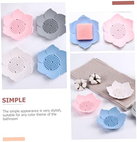 Amosfun 2pcs Silicone Soap Drainage Holders for Bathroom