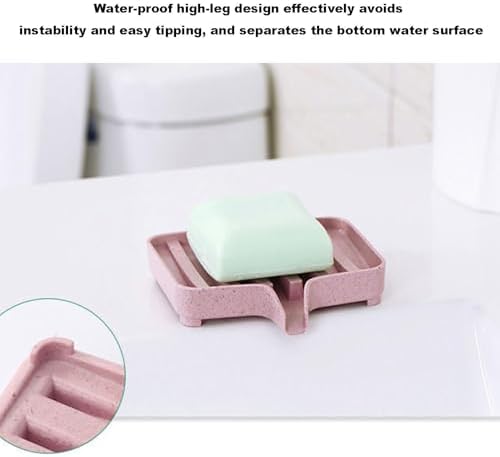 Shower Soap Holder - Double Layer Draining Dish Beige