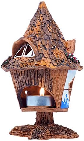 Midene Ceramic Art Tealight Candle Holder Fairy House Forest B97N