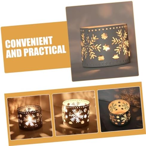 Snowflake Candle Holder Iron Hollow Christmas Decor Pen Holder