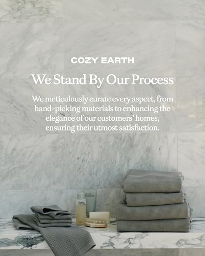 Cozy Earth Waffle Bath Towels 2 Pack - Soft Absorbent Stylish