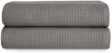 Cozy Earth Waffle Bath Towels 2 Pack - Soft Absorbent Stylish
