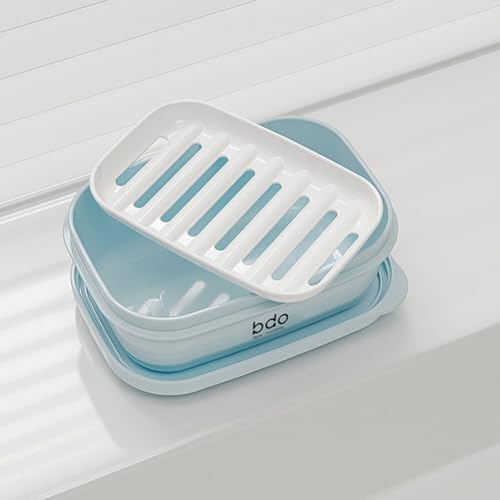 EUBUY Leakproof Travel Soap Holder with Lid and Drainage Tray