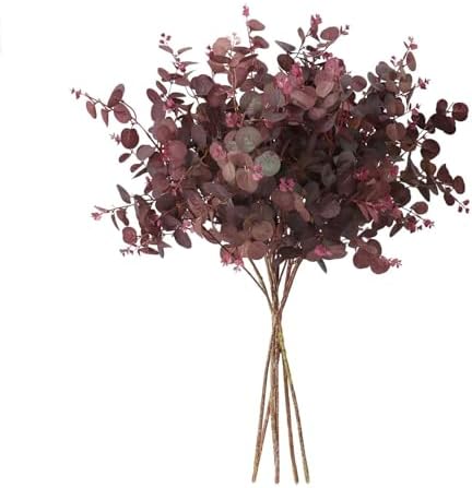 FUNORNAM 3Pcs Artificial Eucalyptus Leaves Stems for Home Decor