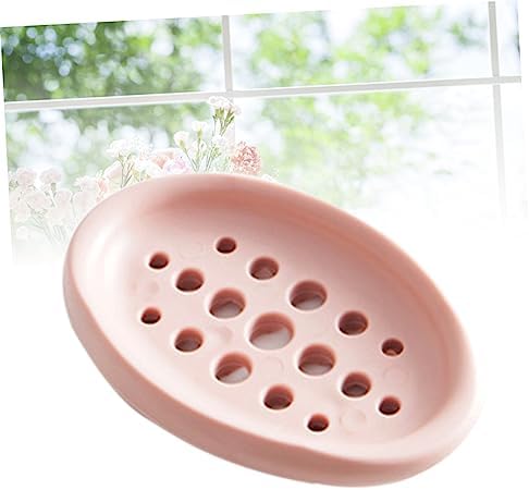 Ciieeo Oval Silicone Soap Dish Drainer Holder