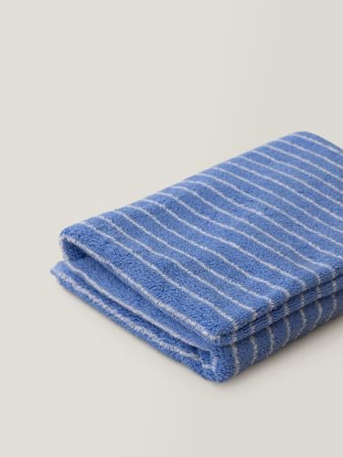 WENSHUO Azure Holiday-Striped Bath Towel 100 Combed Cotton Luxury Super Absorbent
