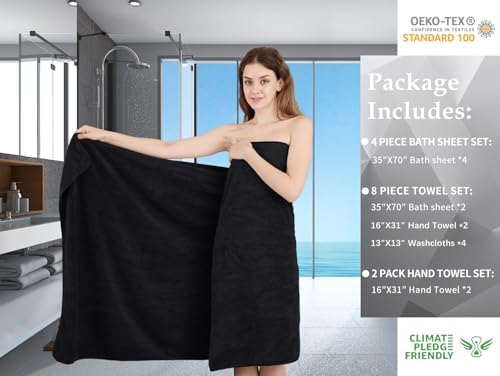 Jessy Home 4 Piece Extra Large Bath Towel Set 1