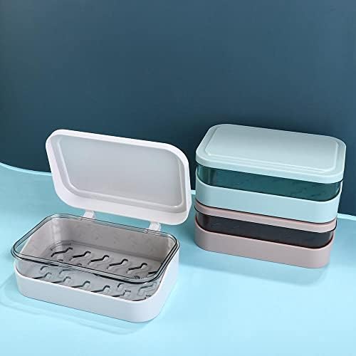 Portable Soap Box with Lid and Drainage for Kitchen and Bathroom