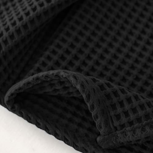Viva Maison Black Waffle Bath Towels Set of 2