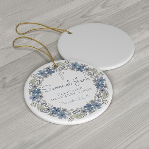 Personalized Baby Dedication Porcelain Ornament