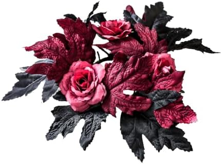 Halloween Candle Wreath Holder with Maple Leaves and Roses