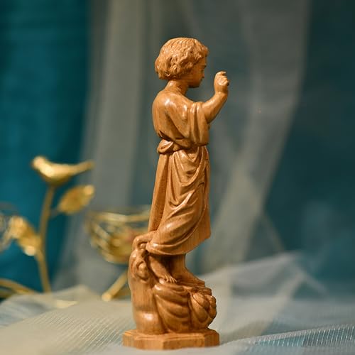 Handmade Baby Jesus Figurine Wooden Religious Decor