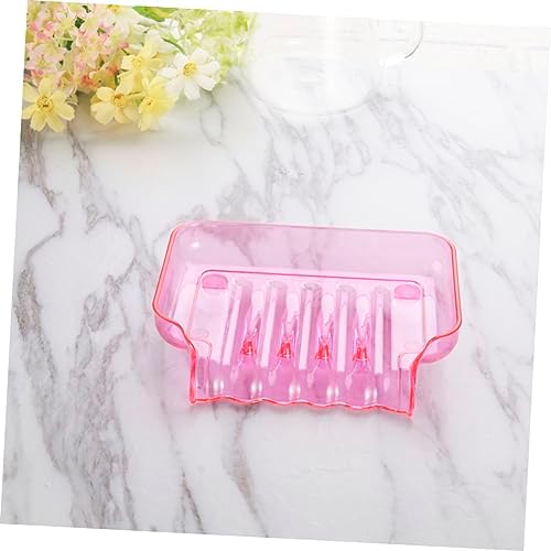 Modern Red Suction Soap Dish for Shower Wall Mount