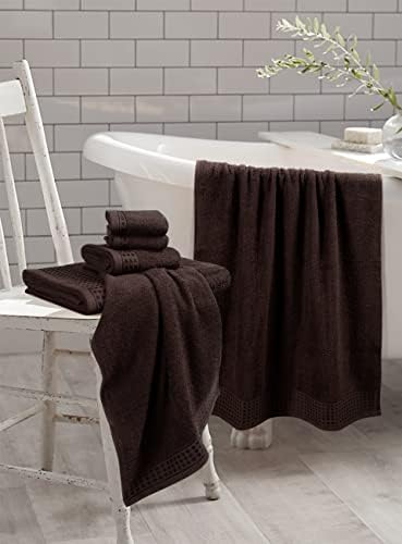 GLAMBURG 100 Cotton Towel Set 6 Pack Chocolate Brown 1