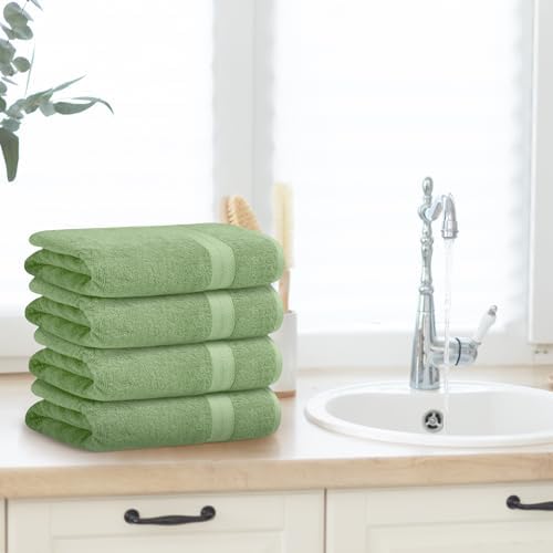 Avalon Towels Pack of 4 Bath Towels 27x54 Inches Sage Green