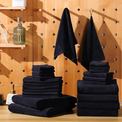 Mixweer 24 Piece Oversized Microfiber Towel Set