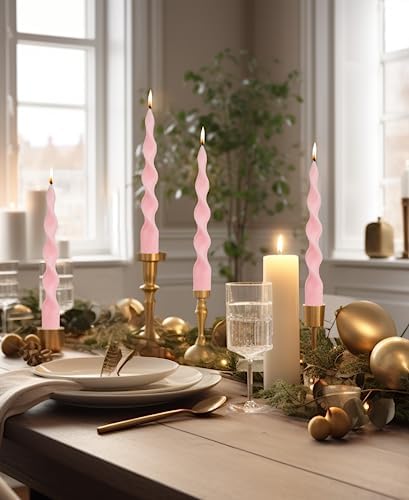 98 Inch Ivory Spiral Taper Candles Set of 4