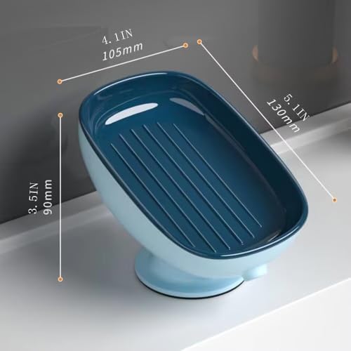 FABEILAI Leaf-Shape Soap Holder with Suction Cup Pink