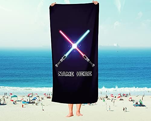 Personalized Lightsaber Towel for Kids - Custom 60x30 Bath Towel