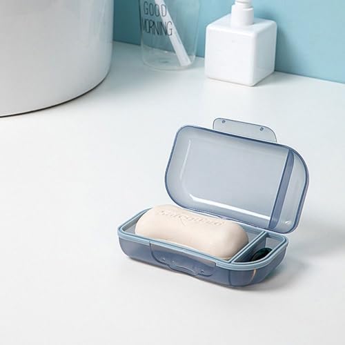 Square Soap Box with Lid - Durable PP and TPR Material