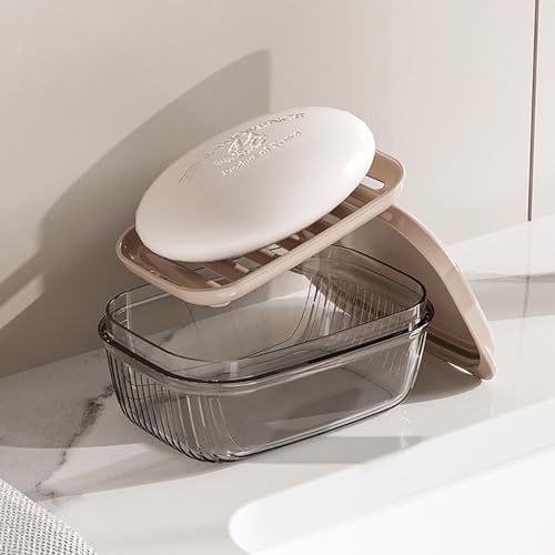 Leakproof Travel Soap Container with Lid and Drainage Tray