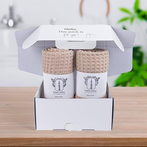 Pskl 100 Turkish Cotton Waffle Bath Towels - Pack of 2