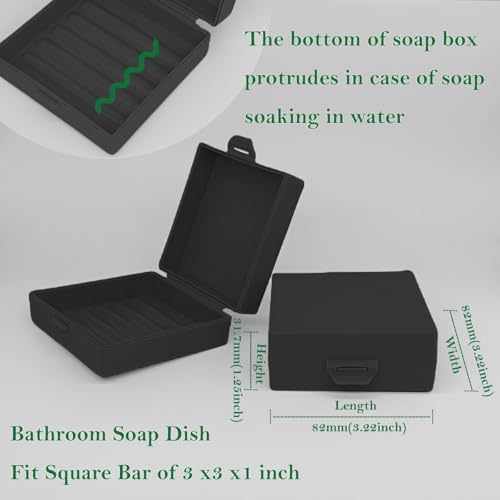 Elimeta Travel Soap Container Square 4 Pack Black 1