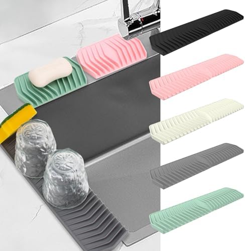 Flexible Silicone Soap Dish with Waterfall Drainage Non-Slip Multifunctional Organizer