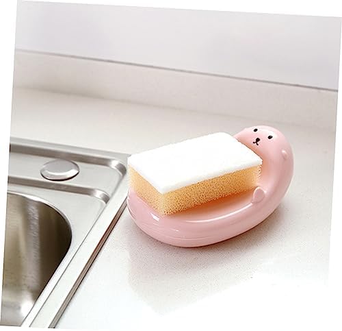 Funny Cartoon Soap Dish for Boys Girls - Pink Self-Draining Holder