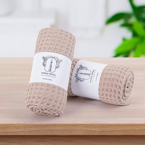 Pskl 100 Turkish Cotton Waffle Bath Towels - Pack of 2