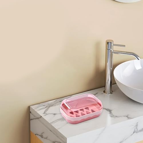 Portable Soap Case with Lid for Travel and Bathroom Use