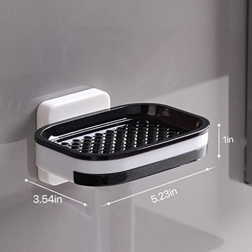 LUCKTE Adhesive Shower Soap Holder with Drain Tray