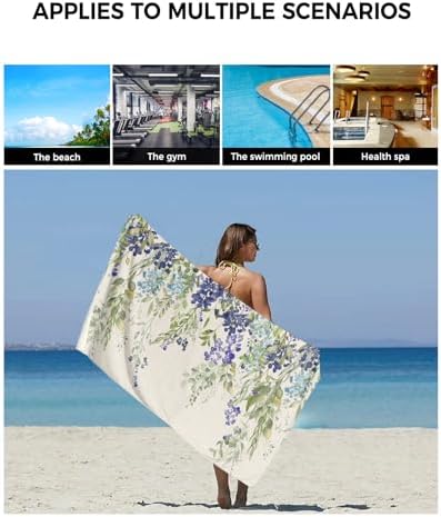 Smile Sunflower 3-Piece Bath Towel Set Wisteria Pattern Linen Texture