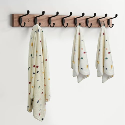 USTIDE 3 Piece Towels Set Multicolor Dots Pattern